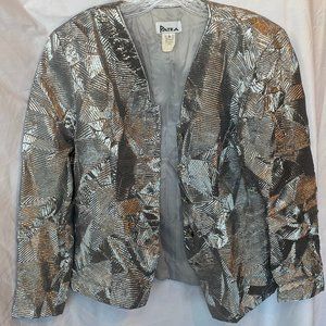 Vintage Patra Silver Textured Jacket (Sz 10)